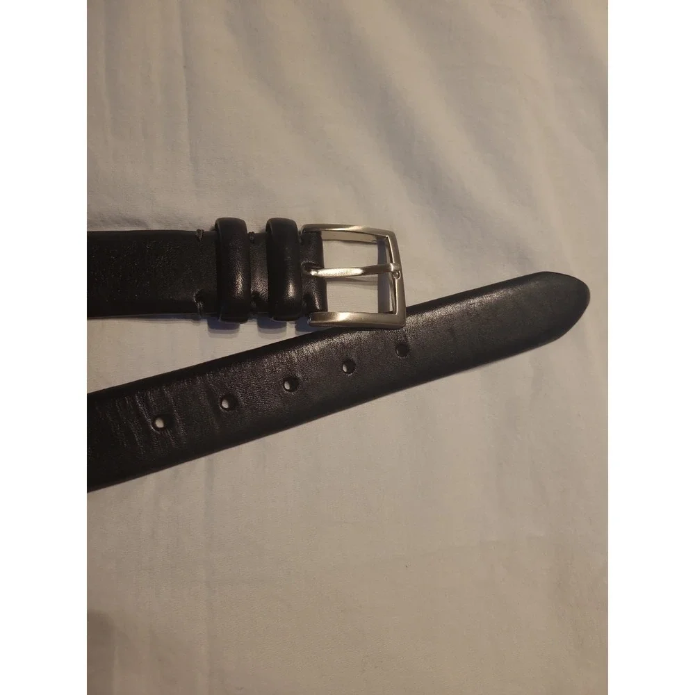 Black Dockers Leather Belt Hand Stained And Hand Laced 36